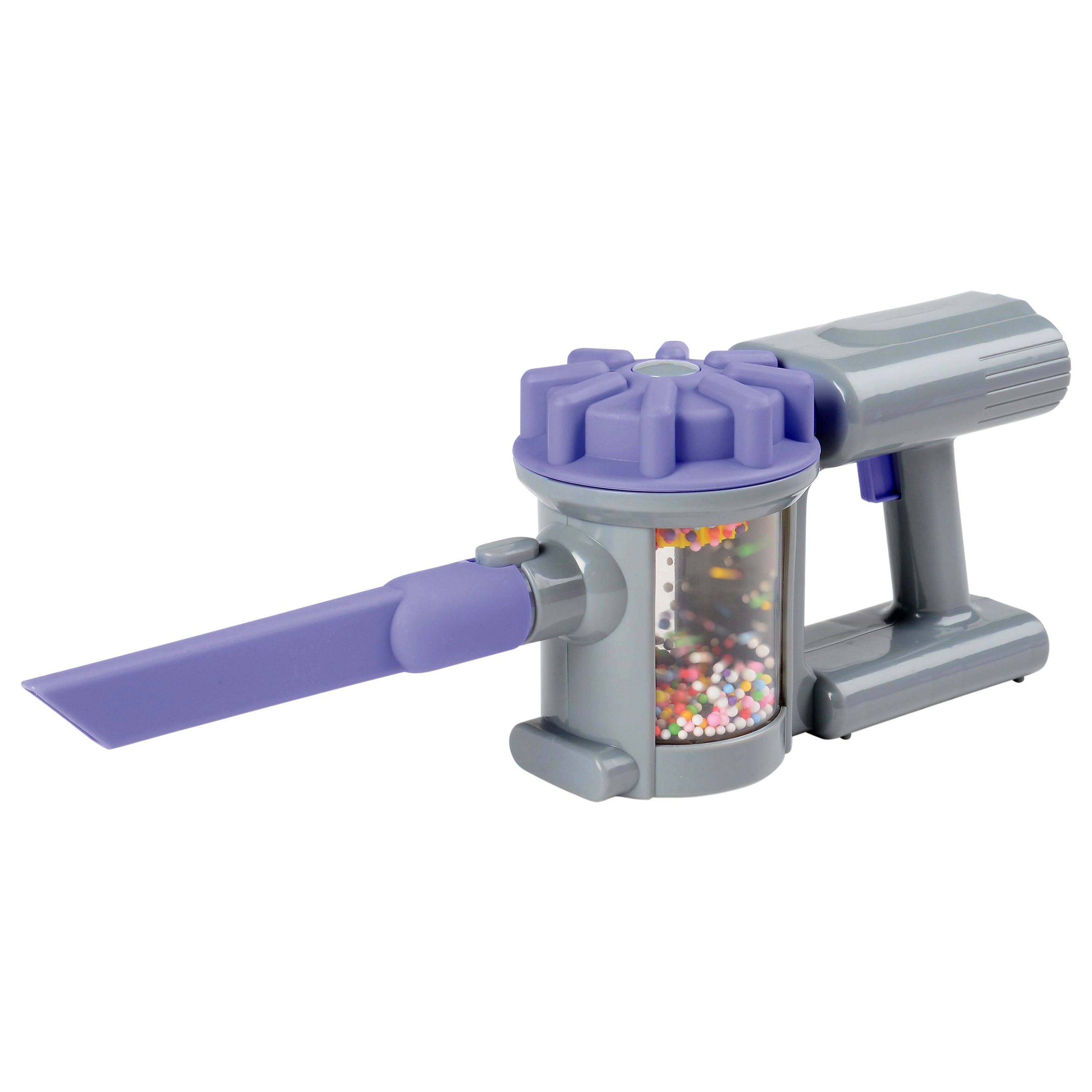 Realistic Handheld Pretend Vacuum with Attachments – Preschool Dramatic Play Cleaning Set