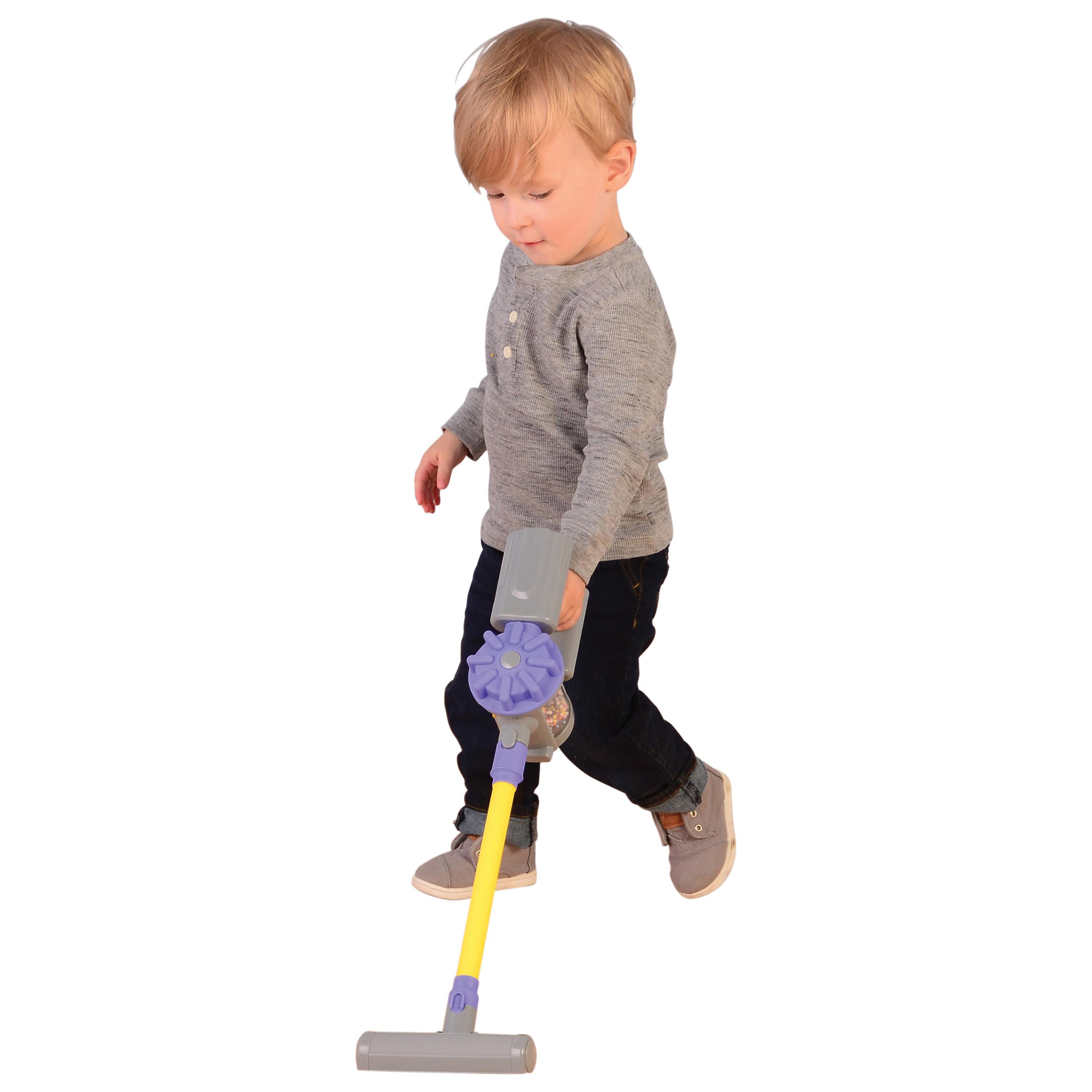 Realistic Handheld Pretend Vacuum with Attachments – Preschool Dramatic Play Cleaning Set