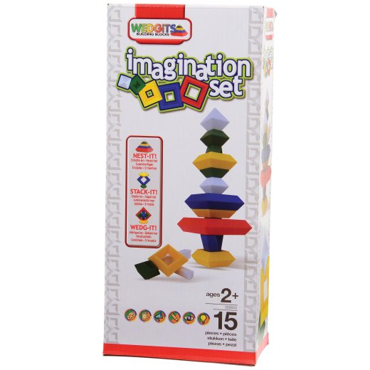 ImagAbility WEDGiTS™ Imagination 15-Piece Geometric Building Block Set