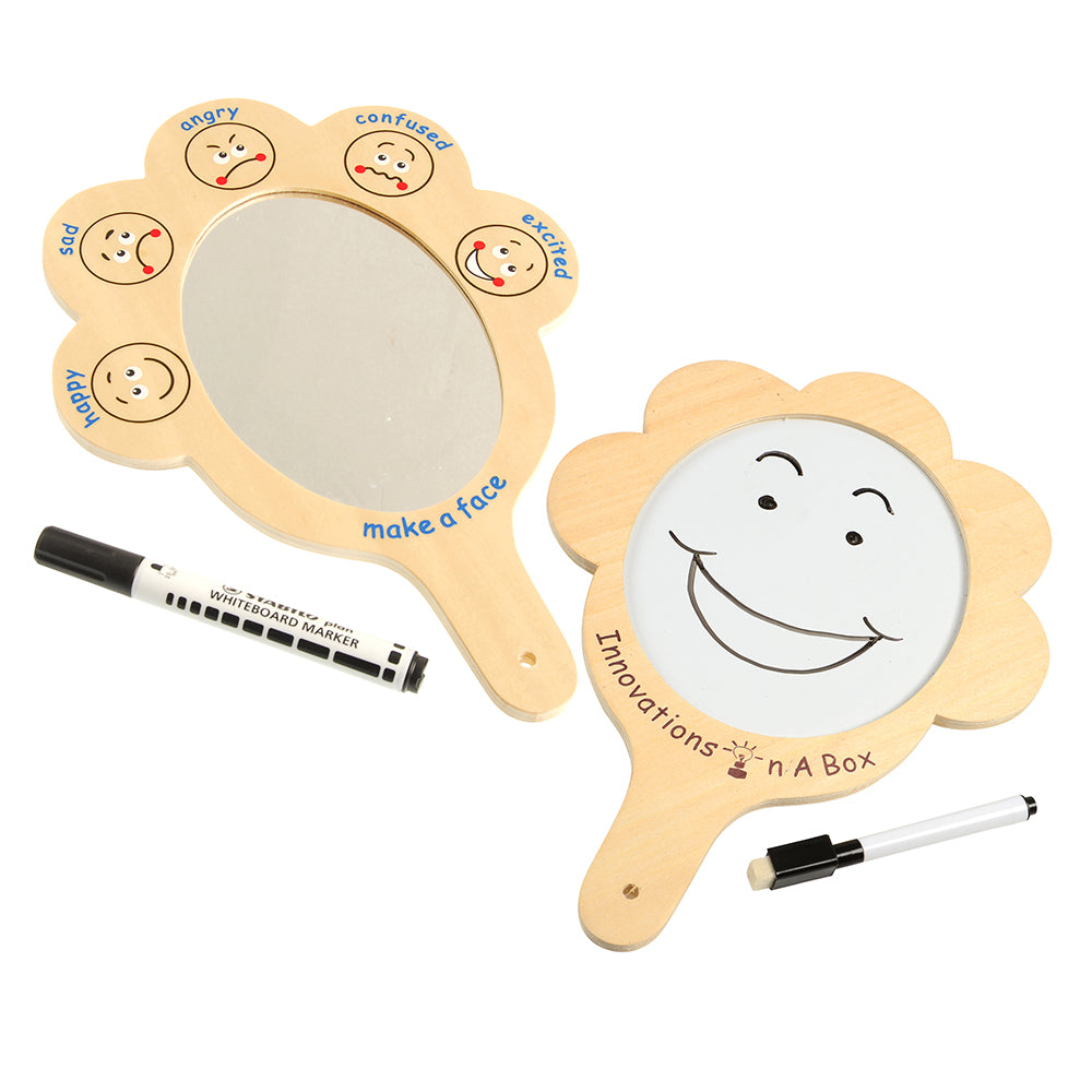 What Are You Feeling? Emotion Mirrors with Write & Wipe Surface | Set of 2
