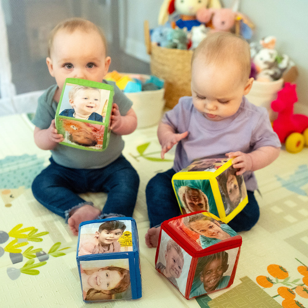 Babies with Photo Stacking Blocks