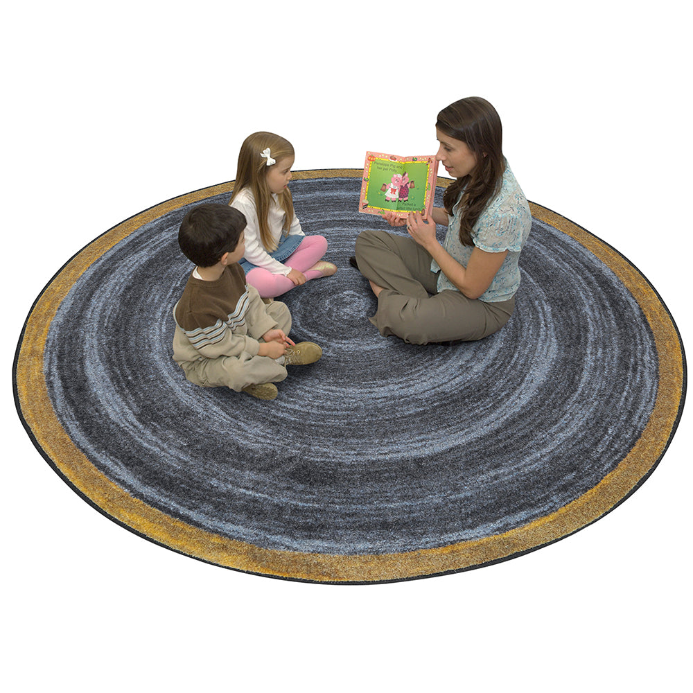 Reading Time on Slate Circular Area Rug