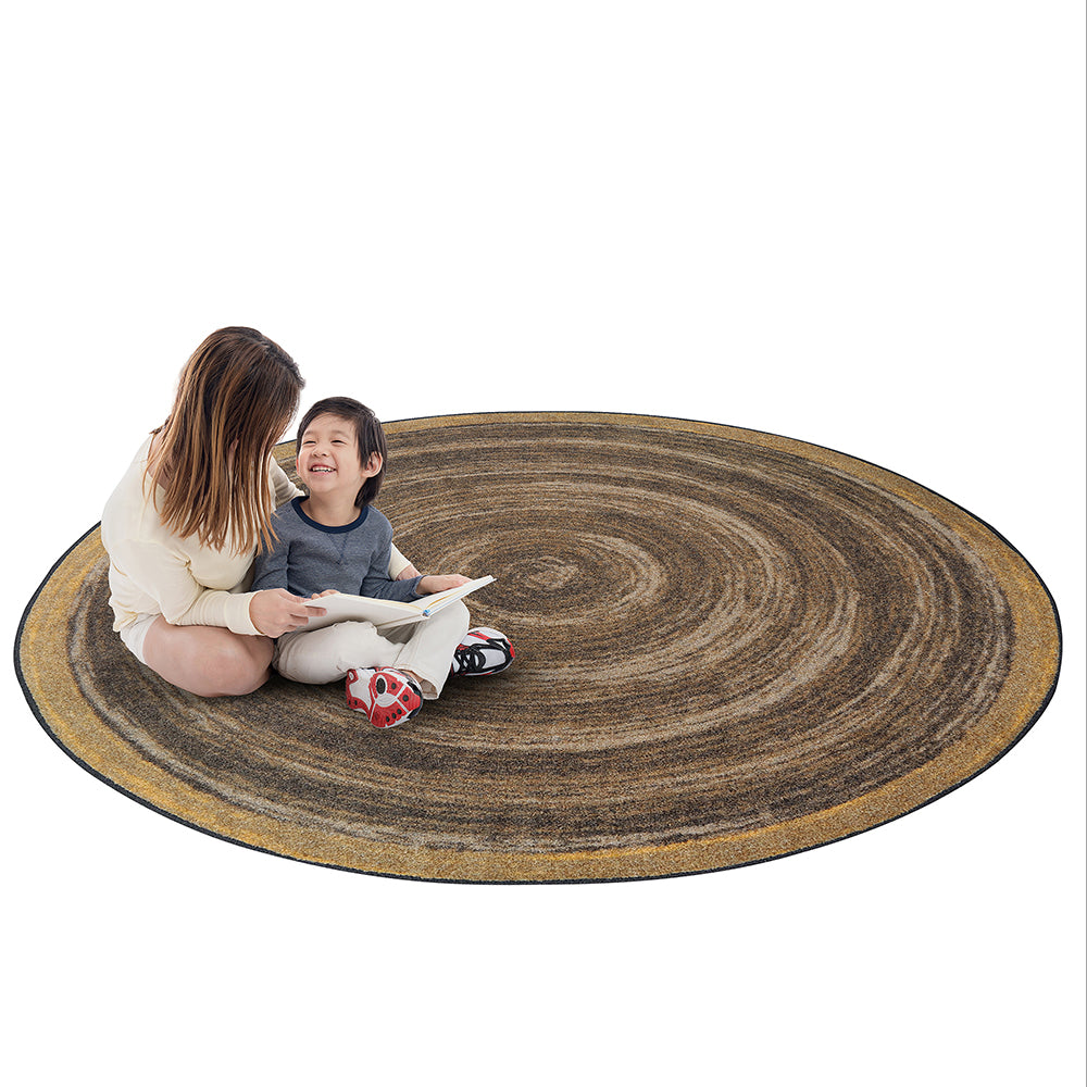 Reading Together on Feeling Natural Walnut Circular Area Rug