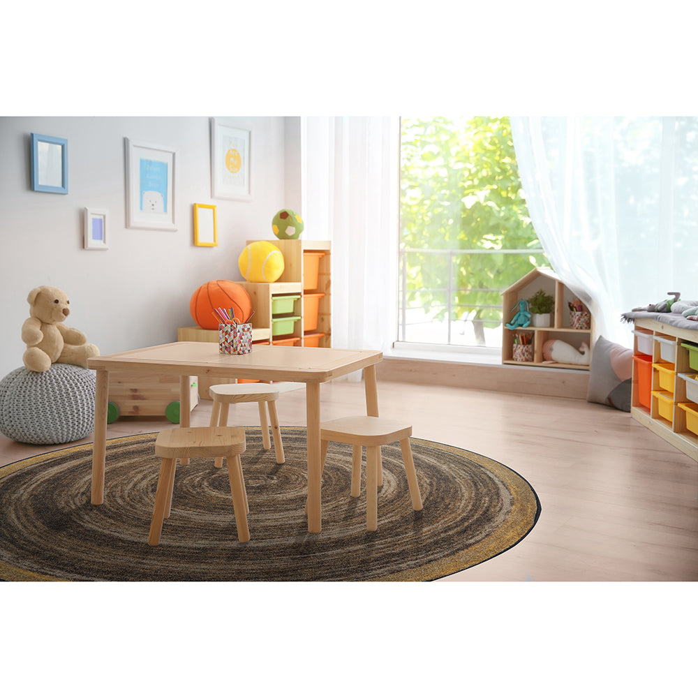 Feeling Natural Walnut Circular Area Rug displayed in the home