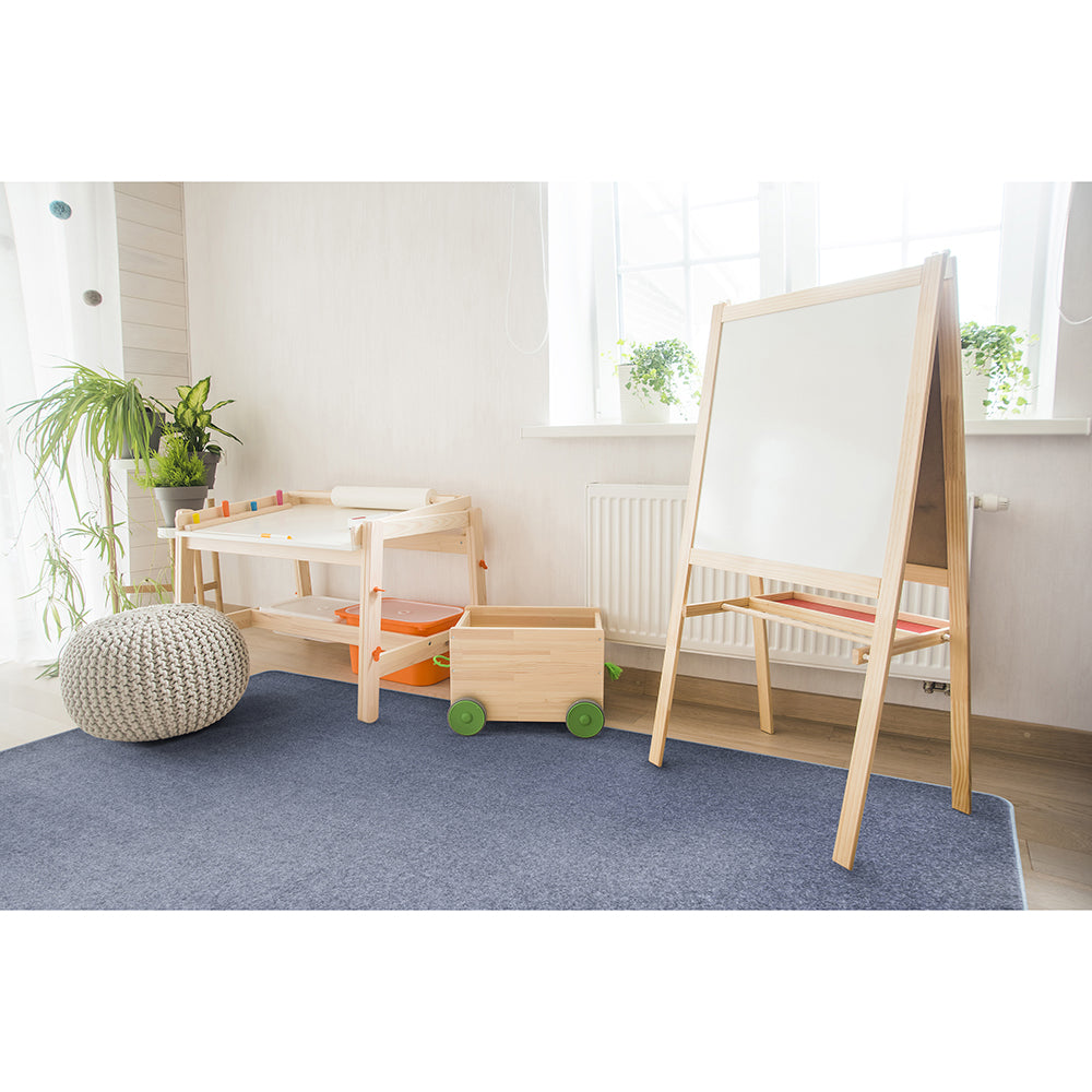 Decorate the playroom with Rectangular Glacier Blue Area Rug