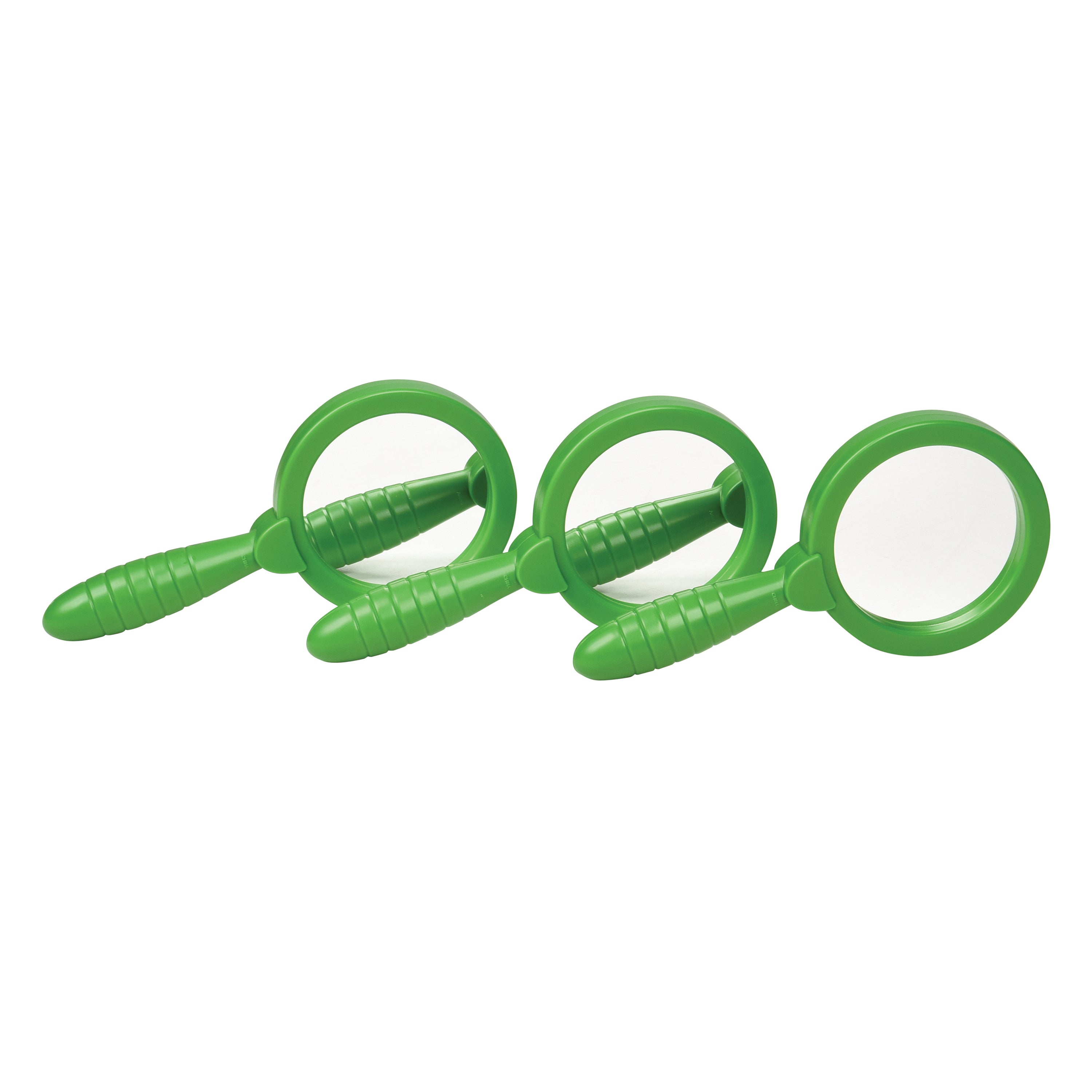 Green plastic tool with multiple loops on a white background