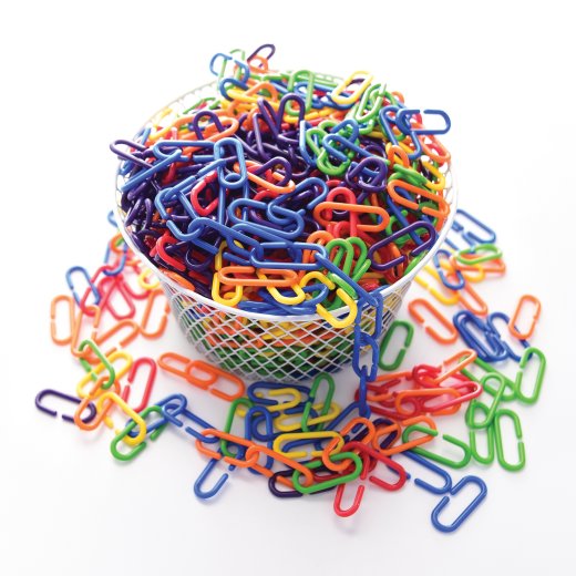 900-Piece Plastic C-Clip Chain Links – Multicolor Learning & DIY Connectors