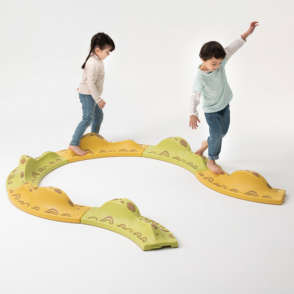 Two Kids Engaging with Himalayas Balance Path | Multi-Slope Balance Beam
