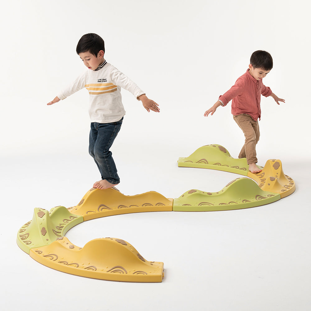 Two Kids Using Himalayas Balance Path