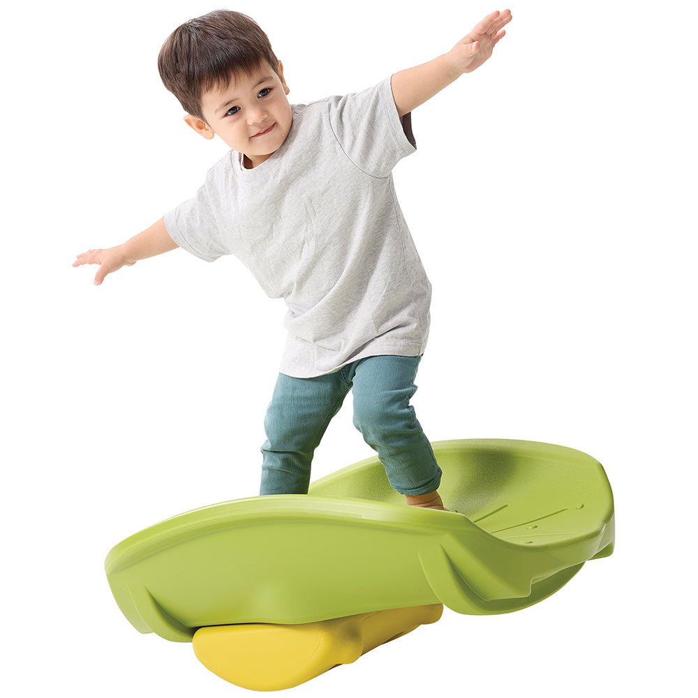 Working on Balance with Rocking Leaf Boat