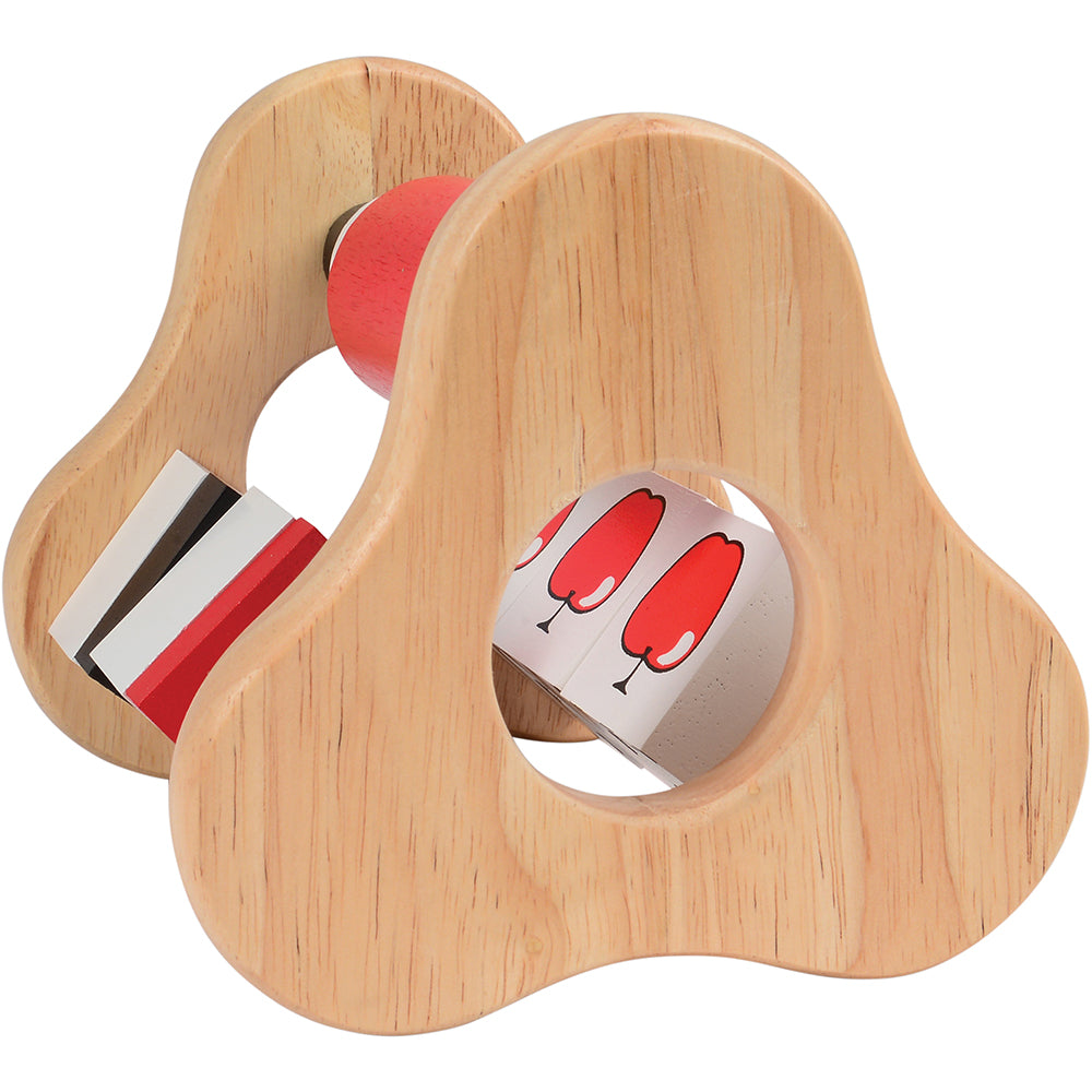 Side View of Wooden Busy Box