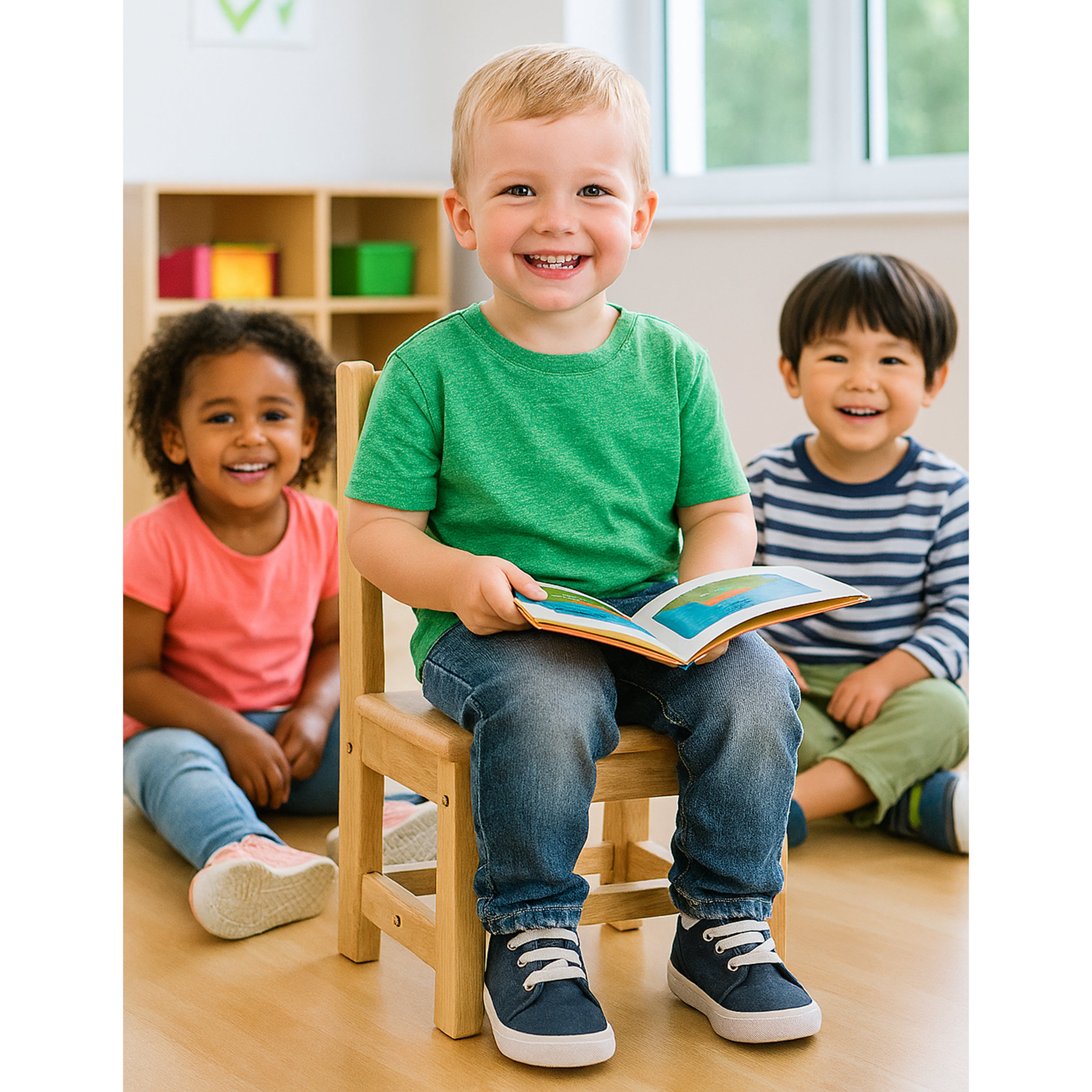 Solid Hardwood Child-Sized Chair | 10" Seat Height, Durable & Safe Classroom Seating