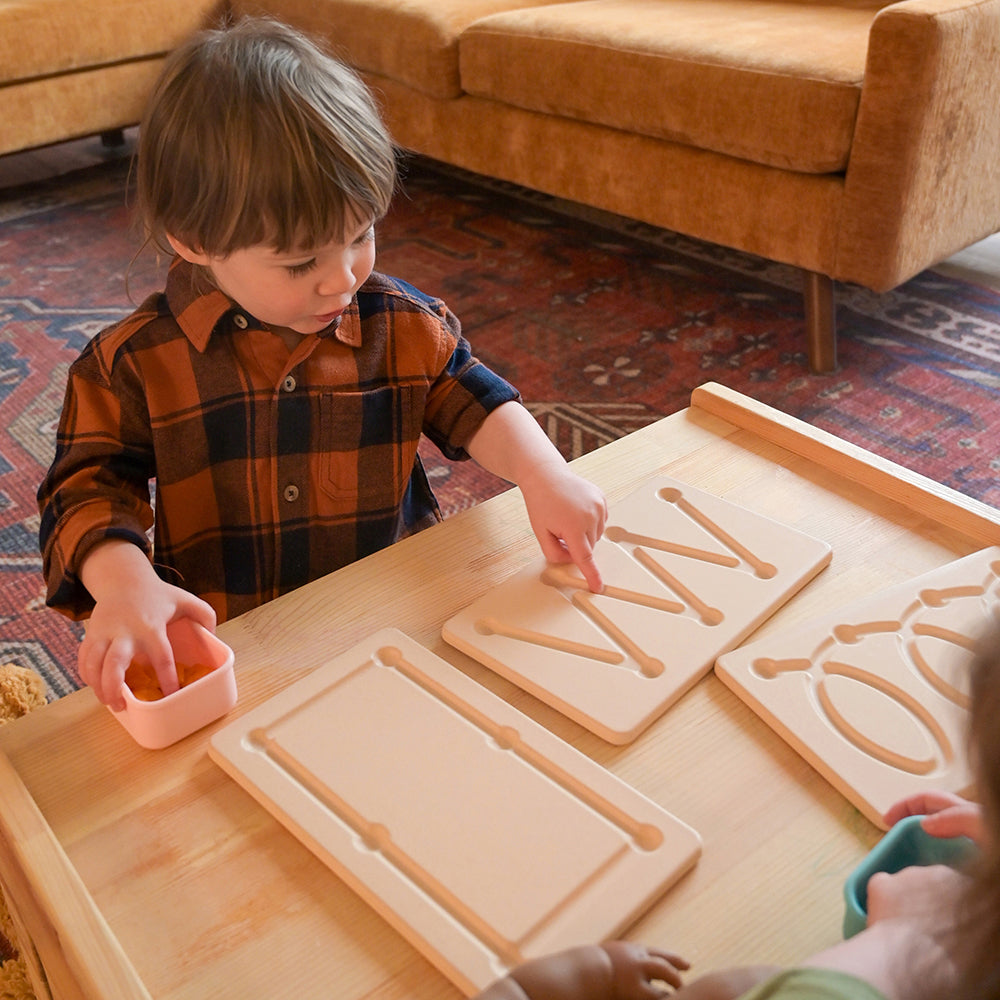 Toddler Tracing Patterns on Wooden Breathing Boards Set