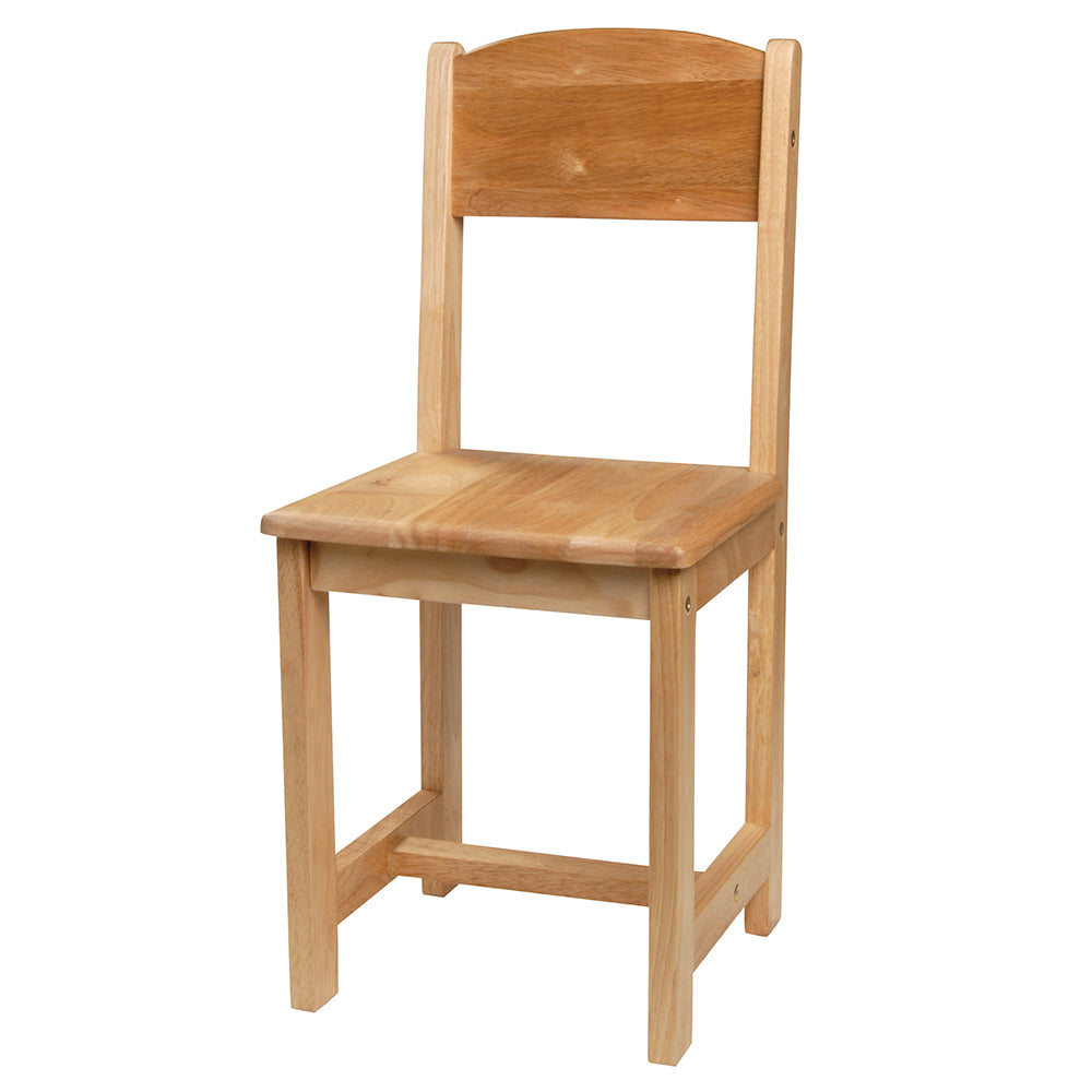 Child-Sized 14" Classic Wood Chair | Durable Rubberwood, Supportive Design