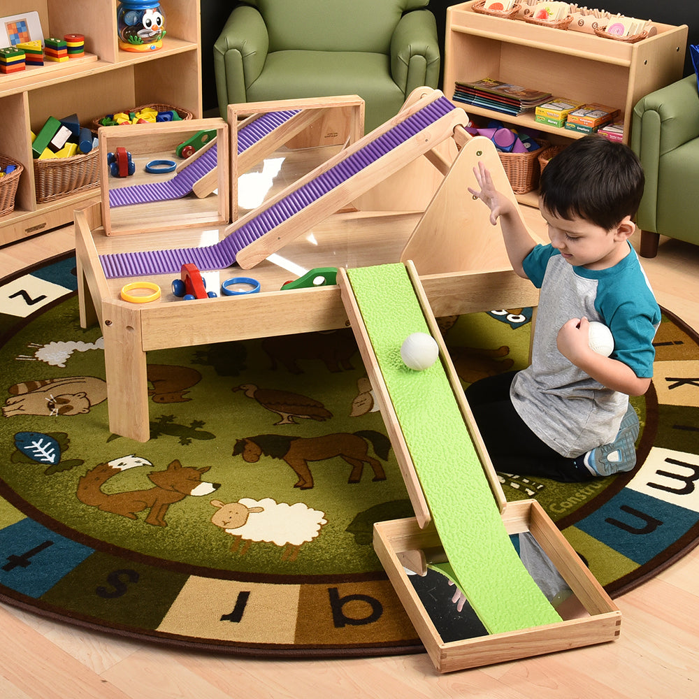 Roll & Ramps on the Toddler Manipulative Table