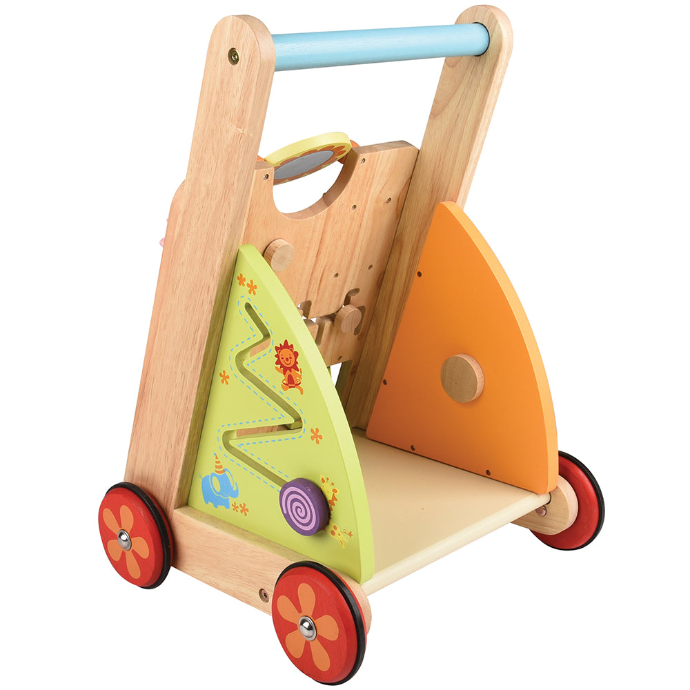 Side View of Solid Wood Activity Walker