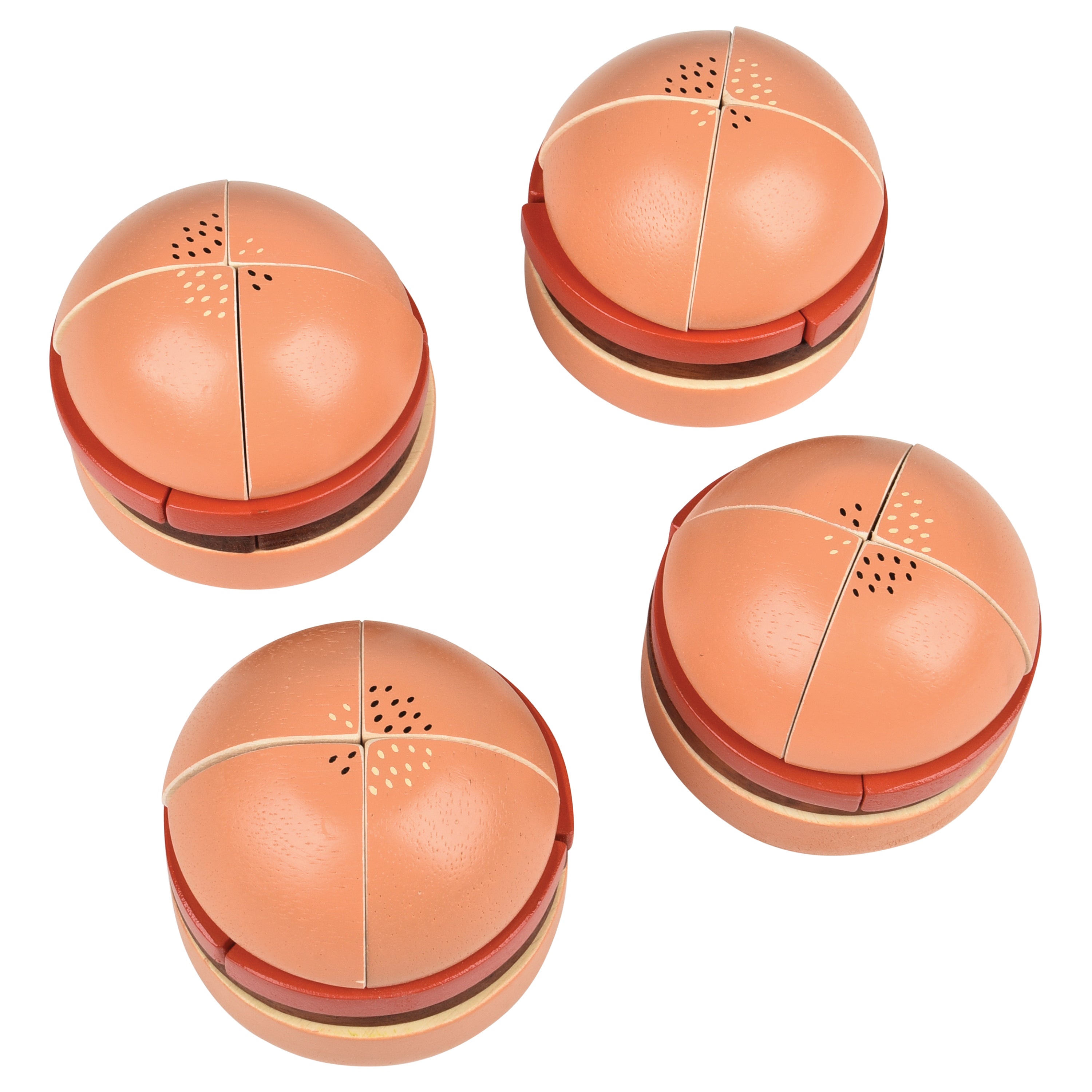 Wooden Fraction Burgers - 40 pieces Montessori Inspired