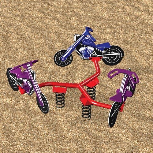 Three-Way Spring Bouncer with Motorcycles