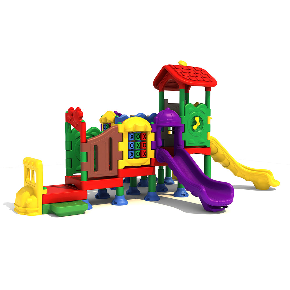 Rainbow Cottage Preschool Playground Structure | Scaled-Down School-Age Elements for Ages 2-5
