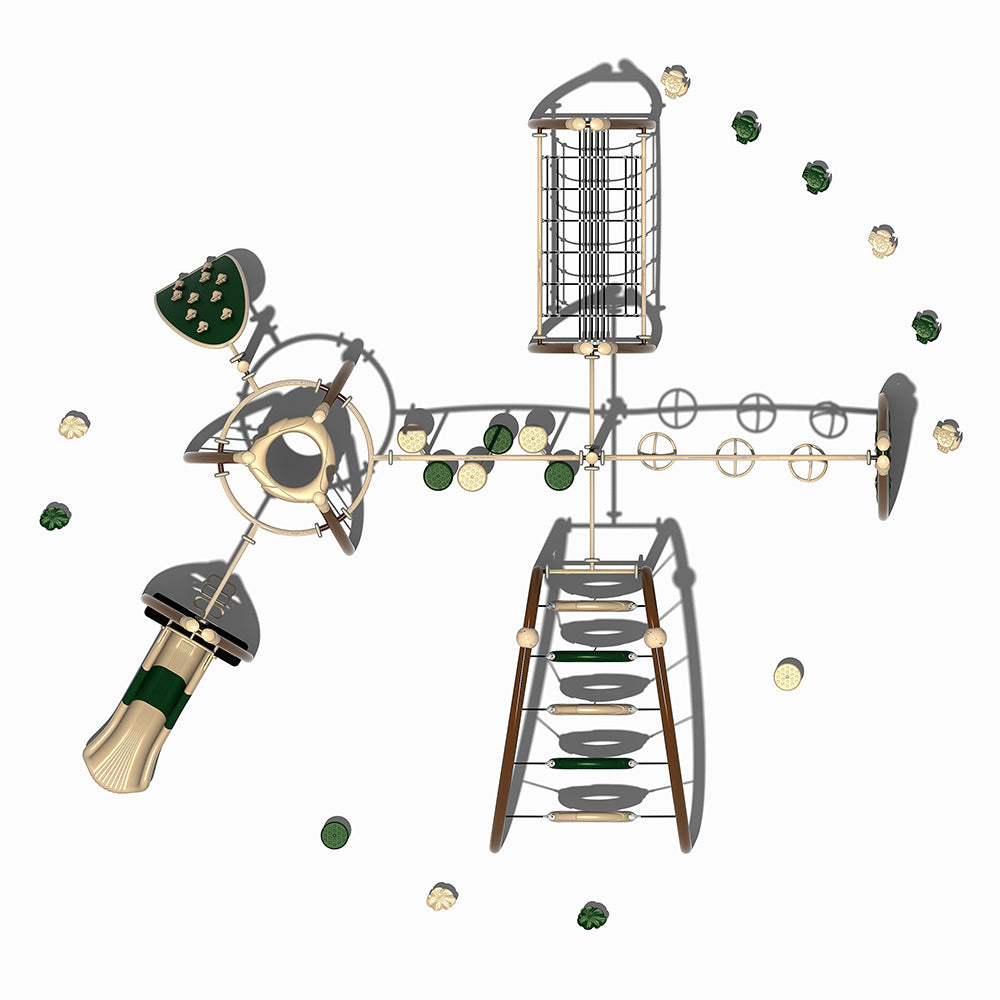 Top View of Falcon's Perch Ground-Based Obstacle Course Playground