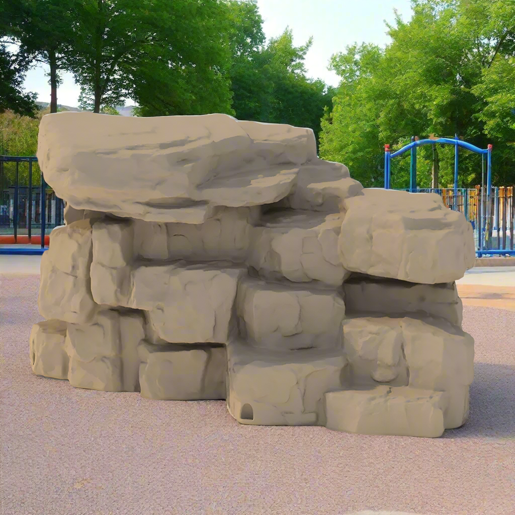 4' Natural-Look Boulder Climber | Engaging Rock Climbing for Preschool Playgrounds