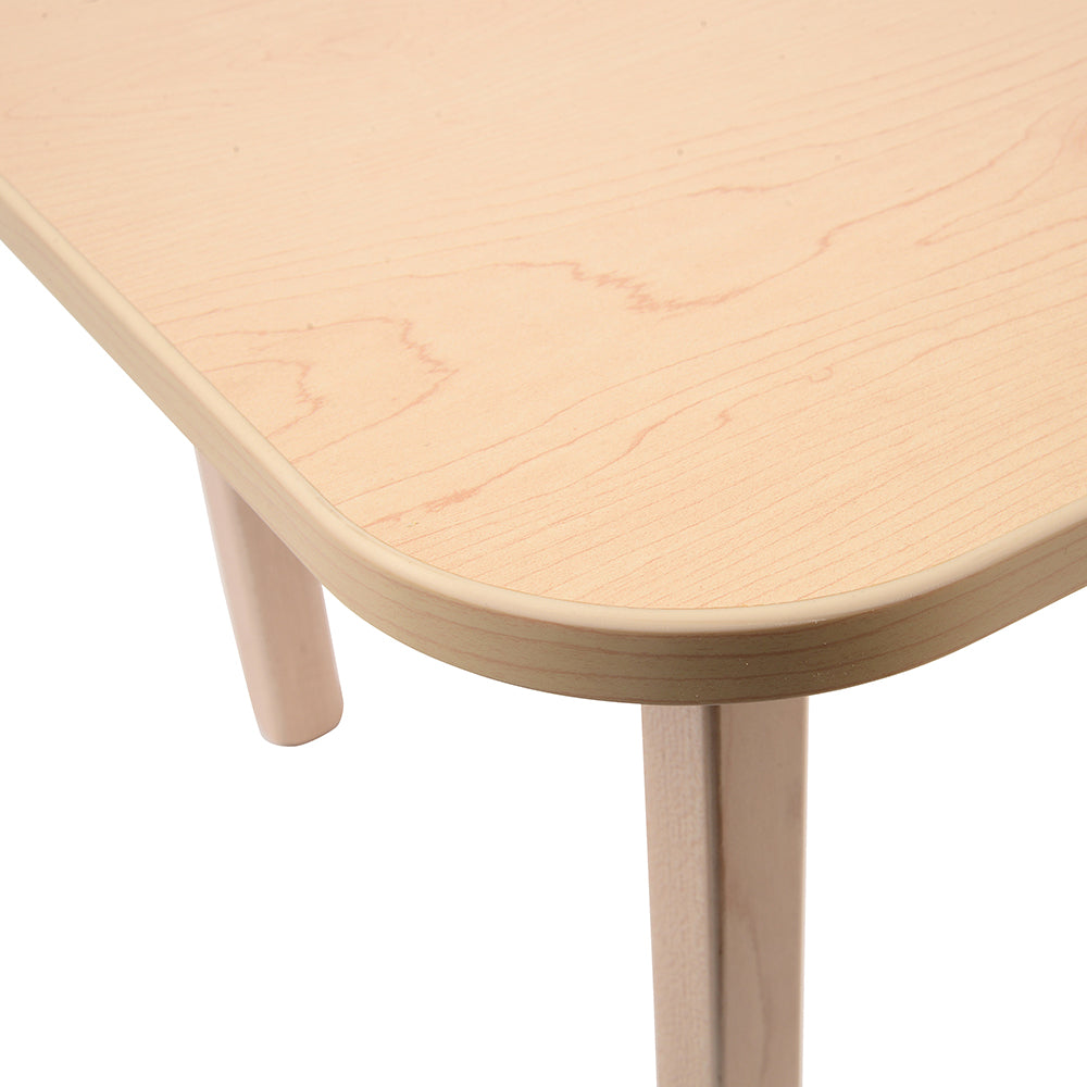 Close-up of Rounded Corners of Classic Hardwood Toddler Table