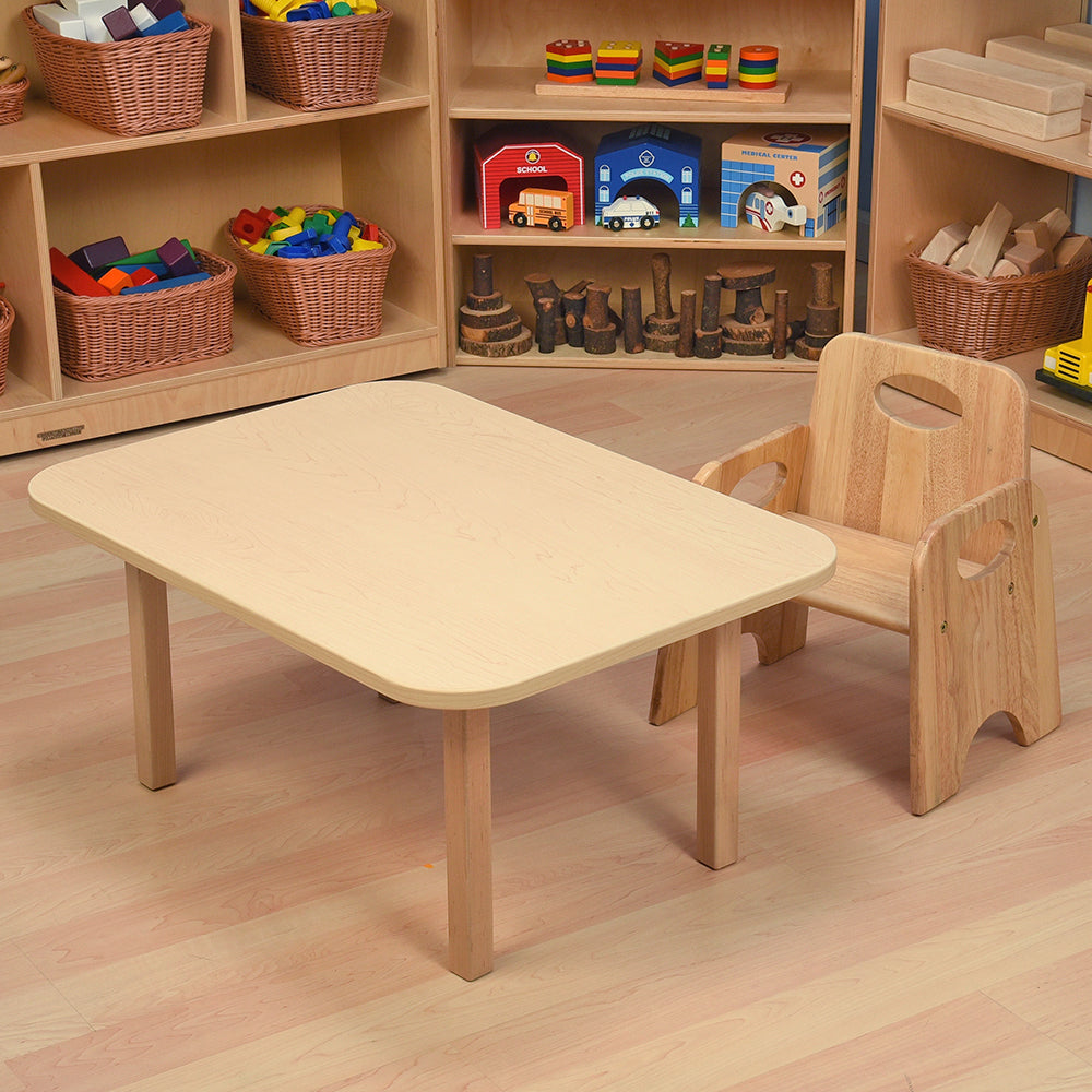 Classic Hardwood Toddler Table with Toddler Chair in the Classroom