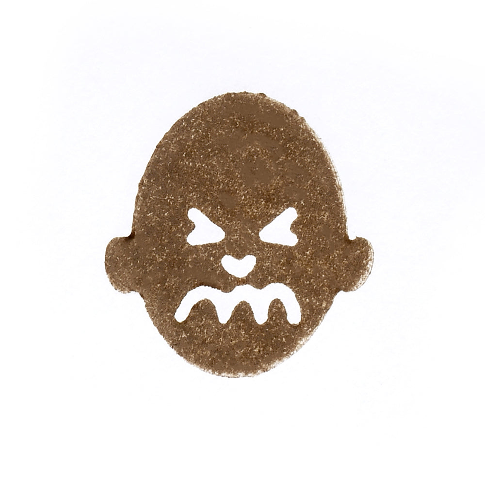 Angry Face Stamped on Paper