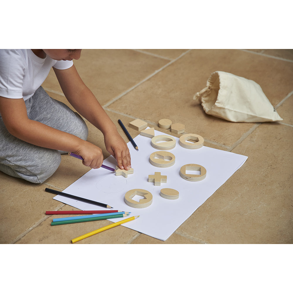 Using Inside Outside Wooden Shapes to Draw