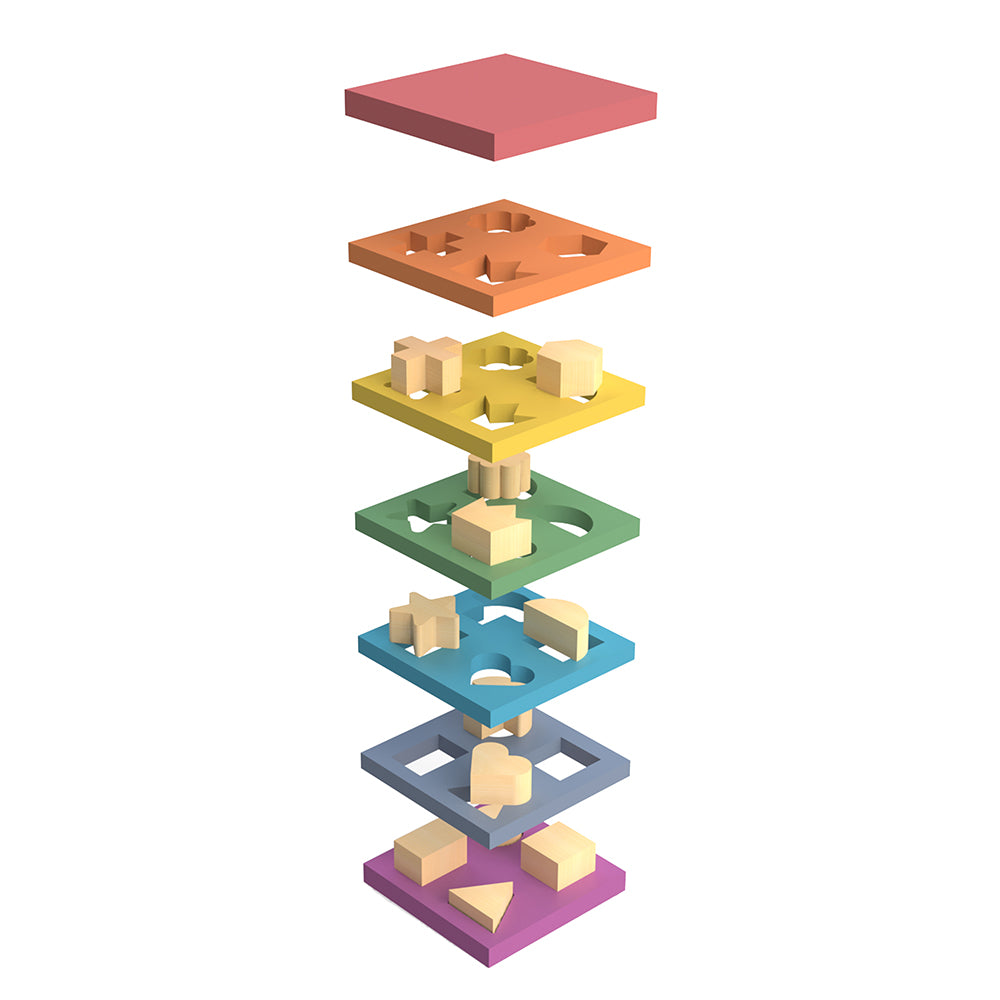 Shape Stacker Panels with Wooden Shapes