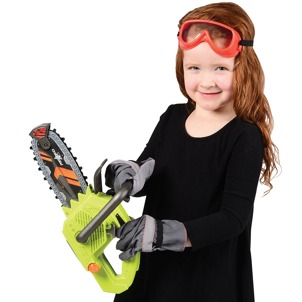 Child Modeling Gloves & Goggles with Pretend Chain Saw