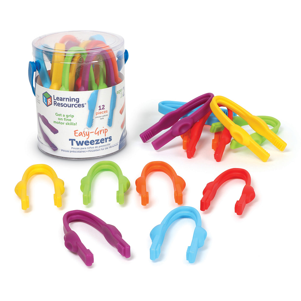 Easy Grip Tweezers | 12 Fine Motor Tools for Sorting, Counting & Sensory Play