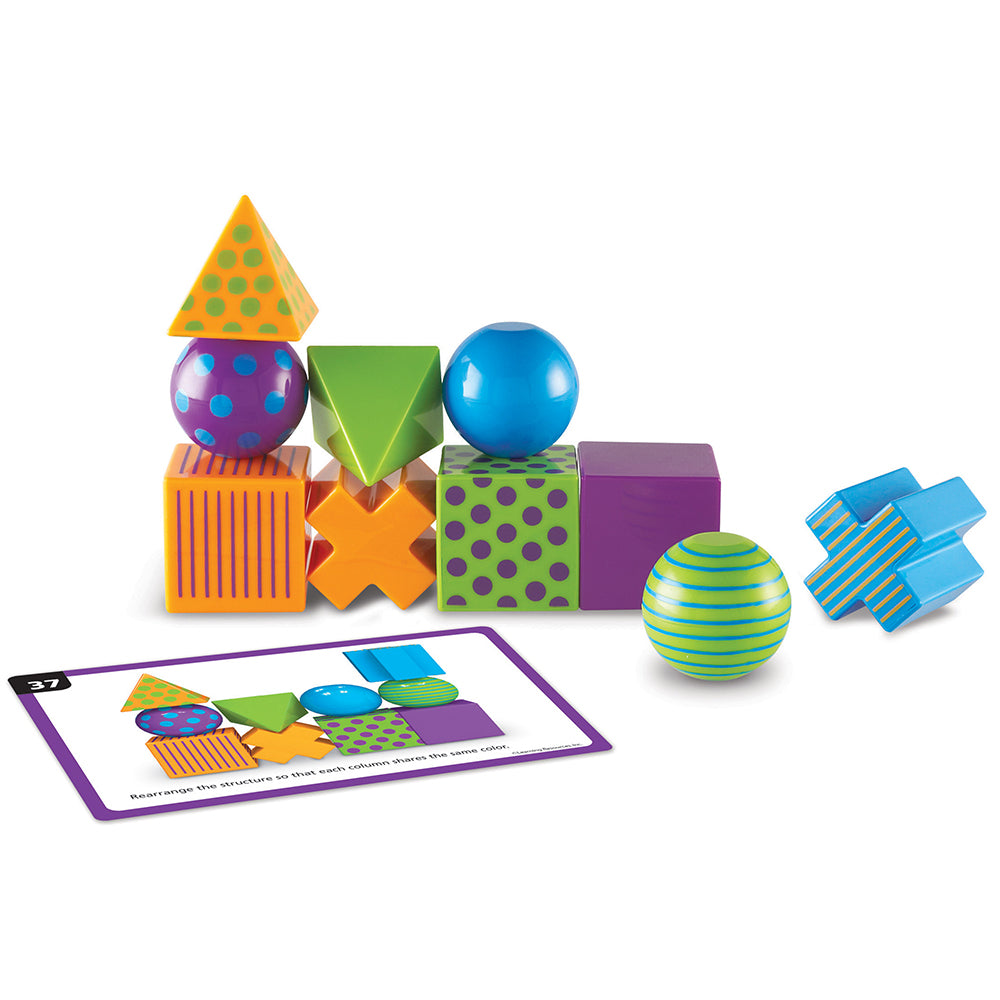 Critical Thinking Puzzle Game for Kids – 20 Activity Cards & Multicolor Blocks – Spatial Reasoning, Pattern Matching & STEM Learning, Ages 5-13