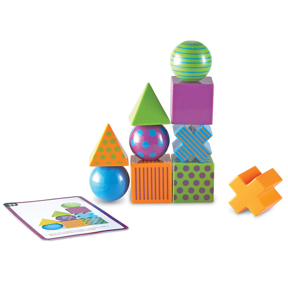 Critical Thinking Puzzle Game for Kids – 20 Activity Cards & Multicolor Blocks – Spatial Reasoning, Pattern Matching & STEM Learning, Ages 5-13