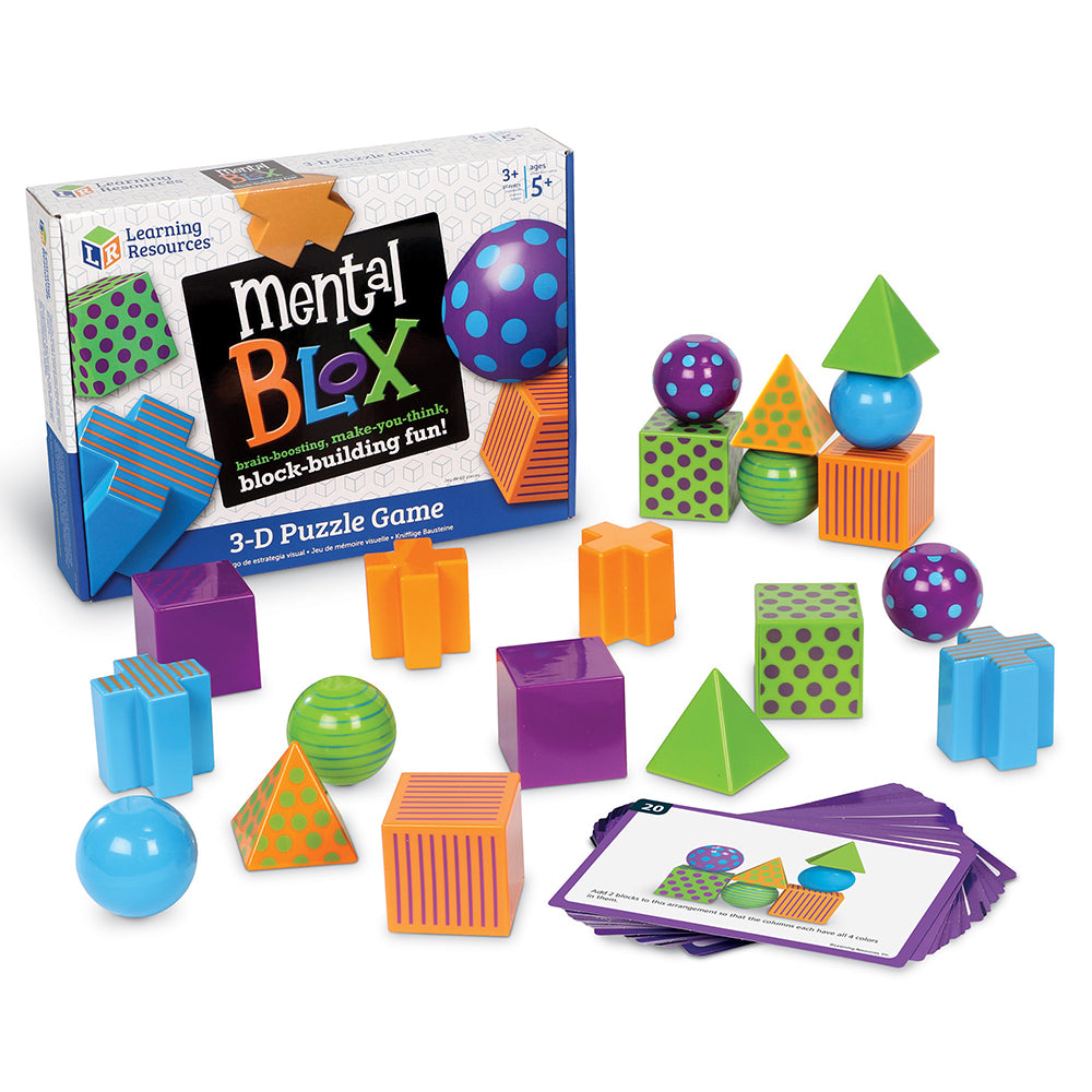 Critical Thinking Puzzle Game for Kids – 20 Activity Cards & Multicolor Blocks – Spatial Reasoning, Pattern Matching & STEM Learning, Ages 5-13