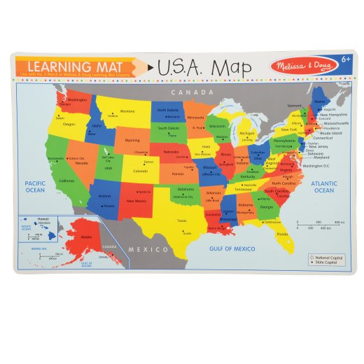 United States of America Map Learning Mat