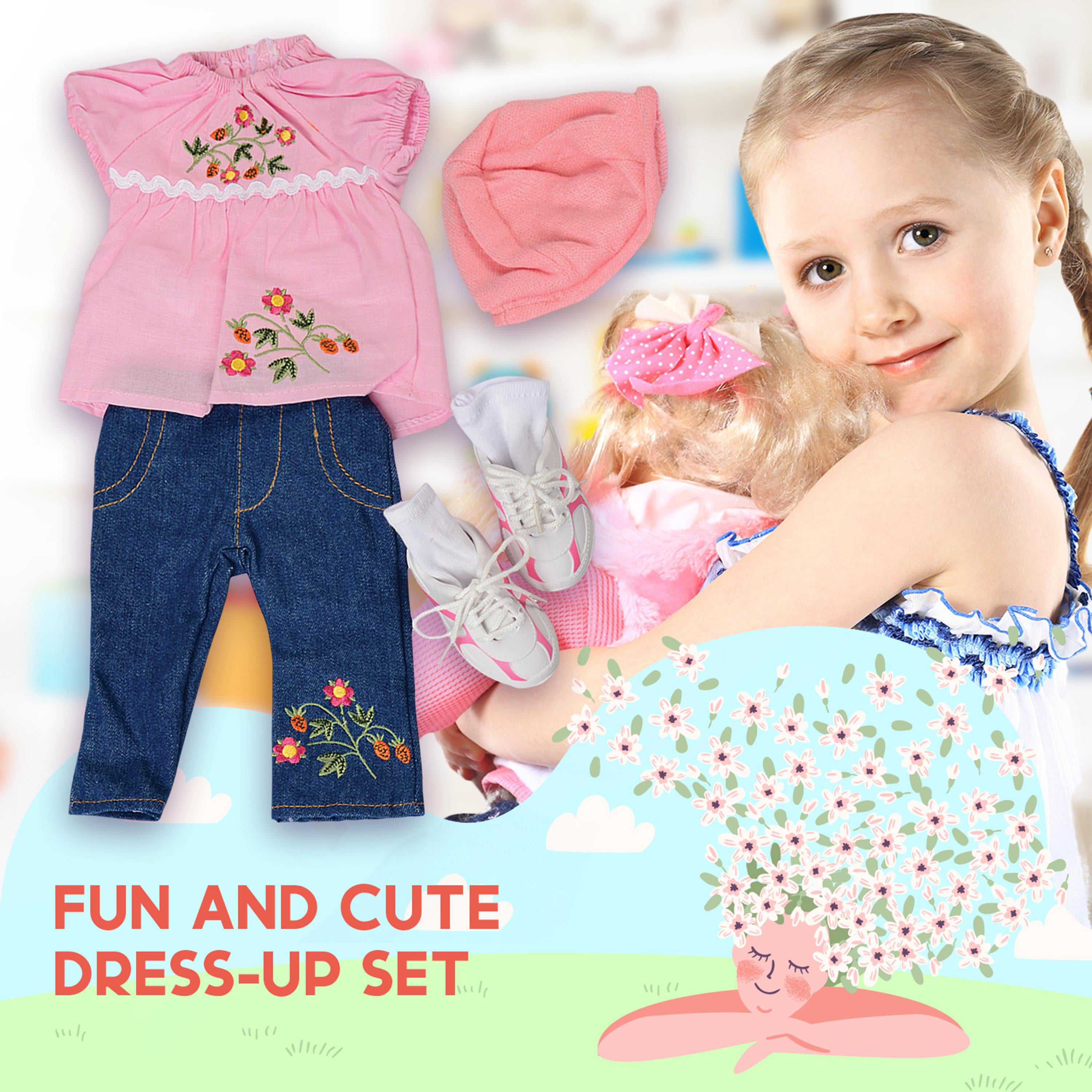 Realistic Doll Clothing Set for 16"–18" Dolls - Jeans, Hat & Shoes