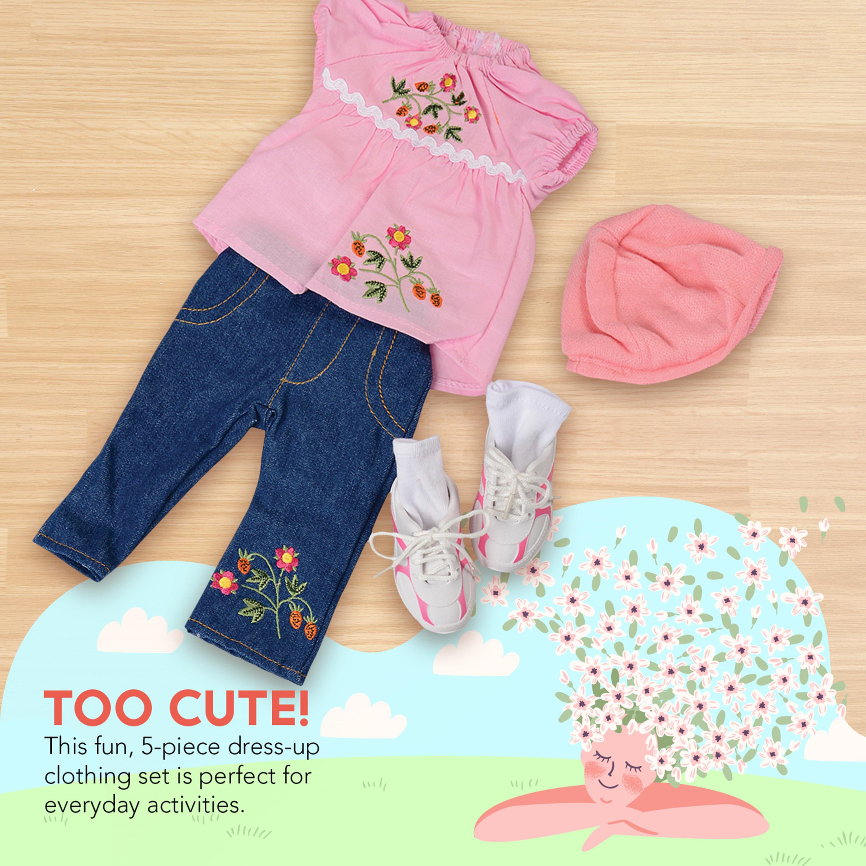 Realistic Doll Clothing Set for 16"–18" Dolls - Jeans, Hat & Shoes