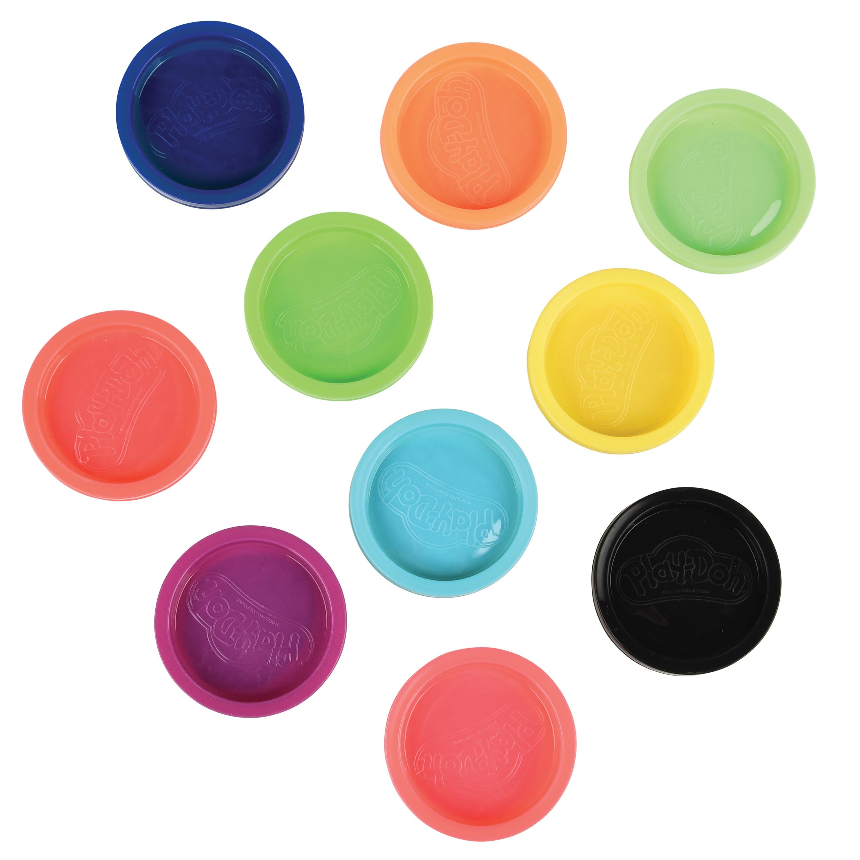Set of colorful plastic lids on a white background