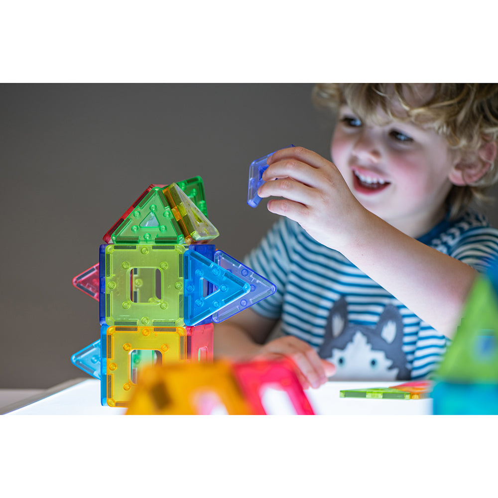 Magnet Tiles for Light Table Fun