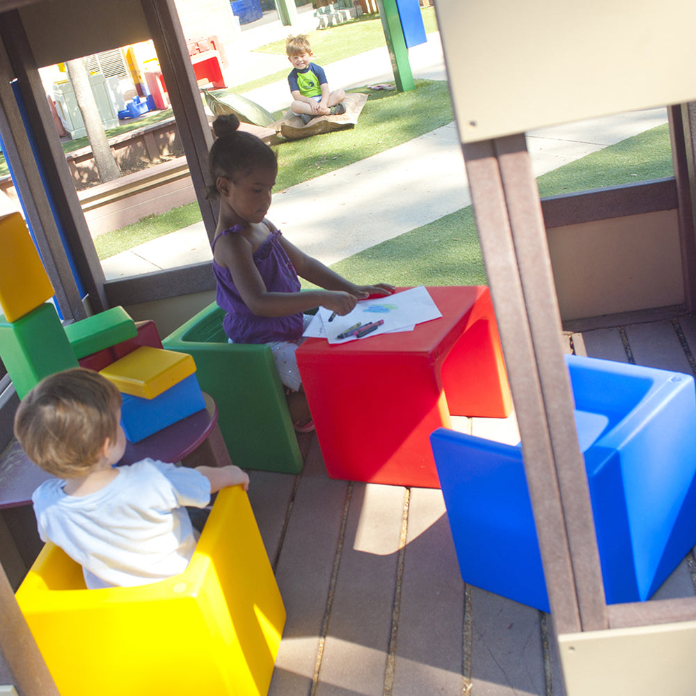 Using Cube Chairs in Outside Play Area