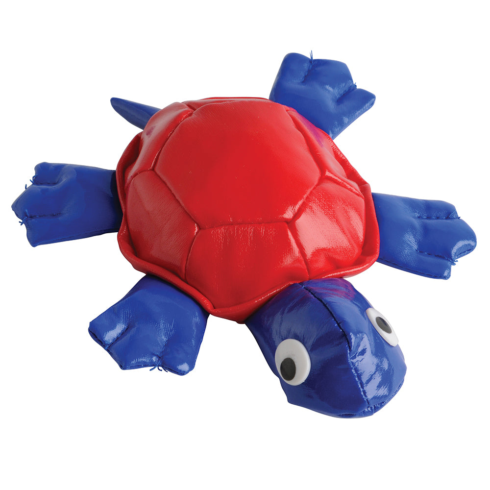 Close up of vinyl turtle bean bag