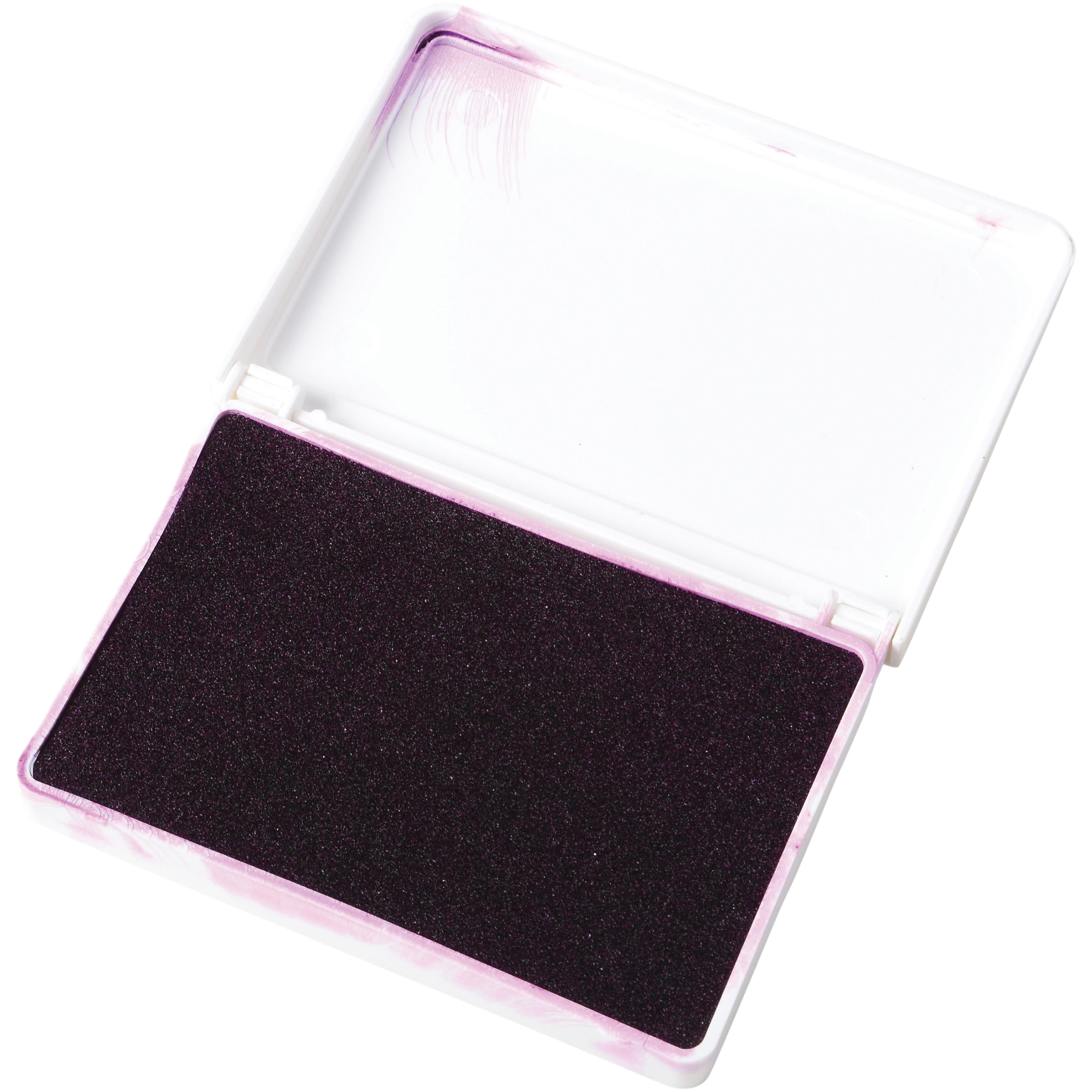 Purple stamp pad on a white background