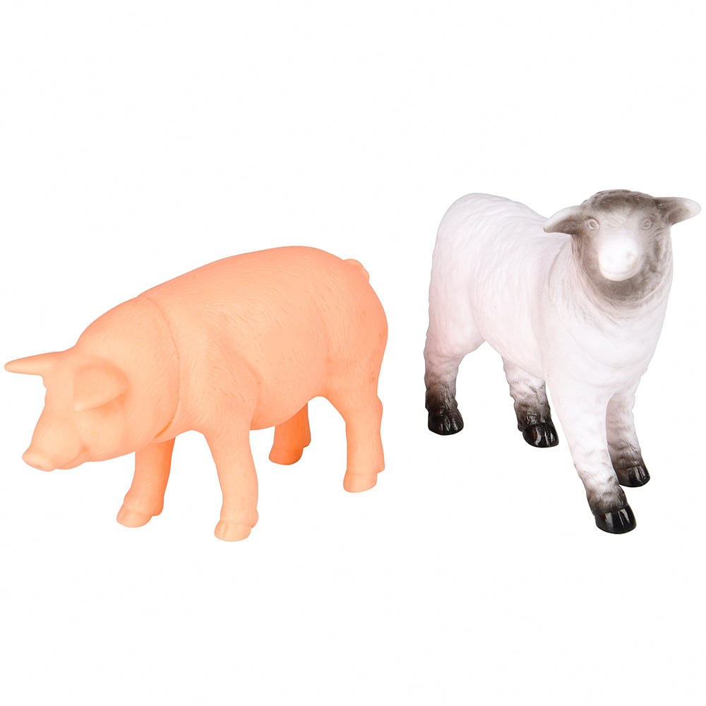 Large Wooden Farm Barn Playset with Oversized Animals (7-Piece Set)