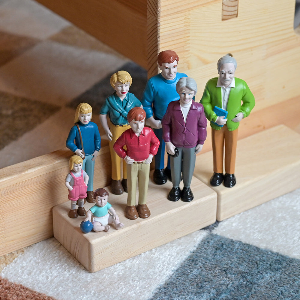8 Piece Set of Caucasian Family Figurines