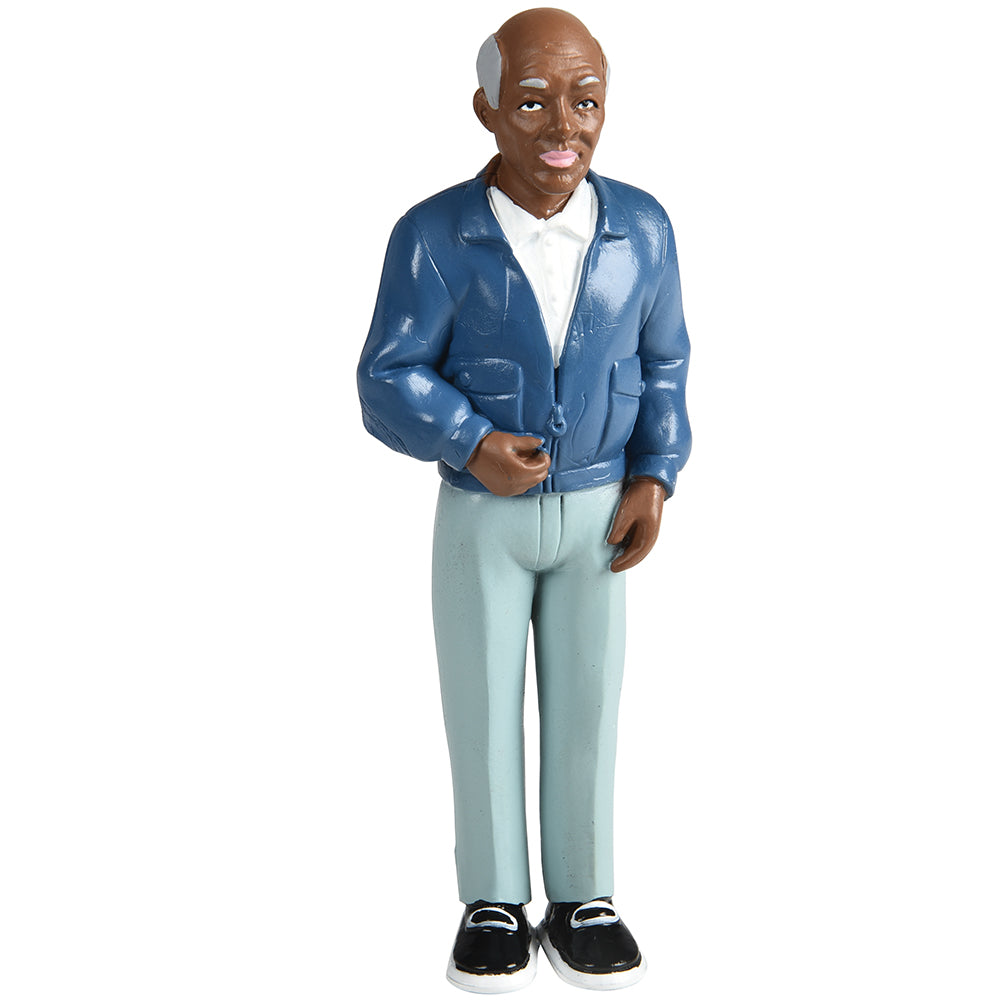 Front View of African American Grandpa Figure