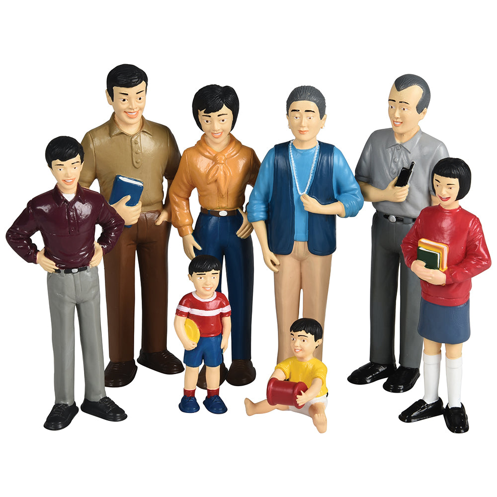 Asian Pretend Play Family Figures | Set of 8