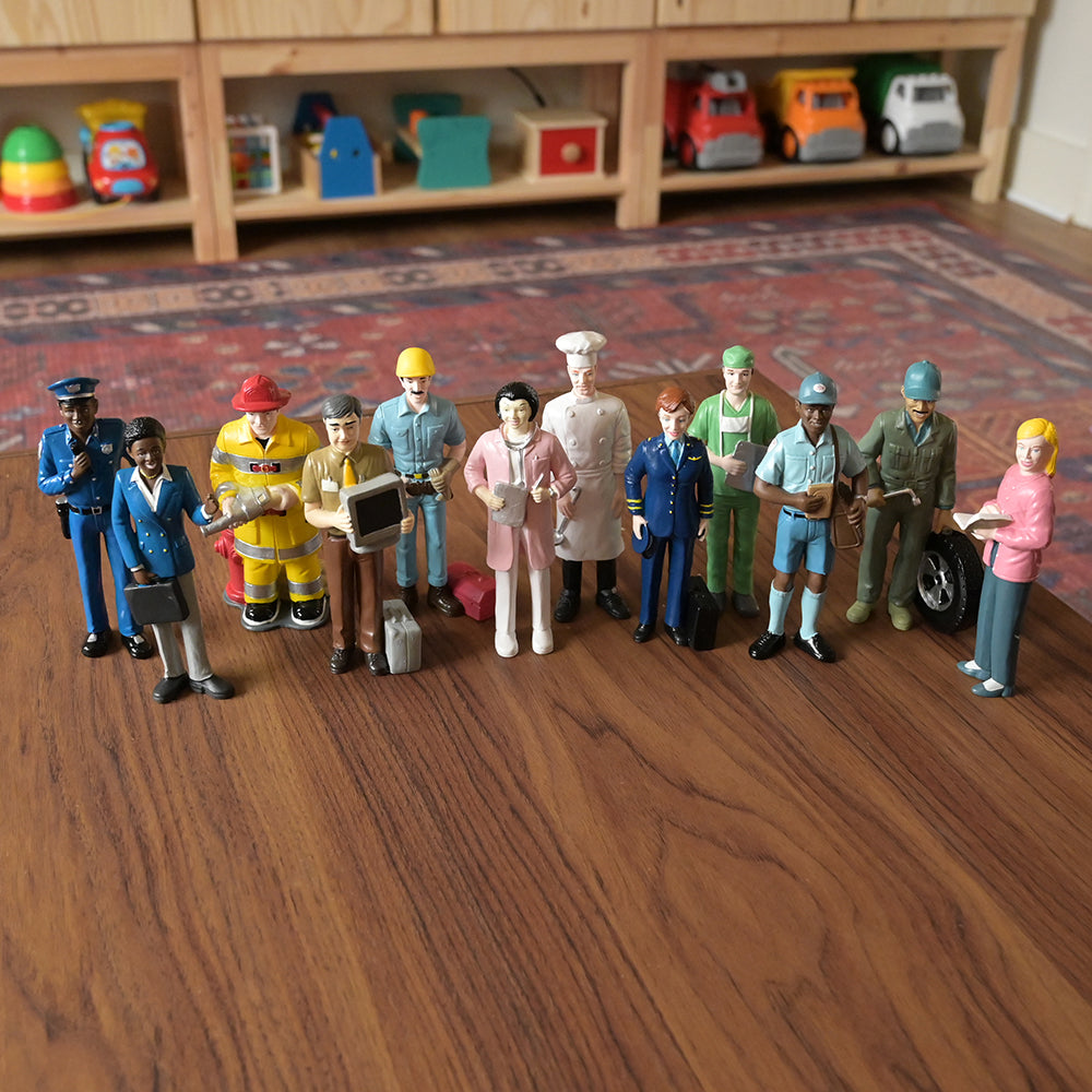 Pretend Professionals Career Figurine Set in the classroom