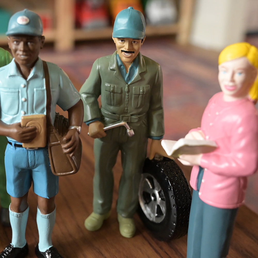 Close-up of Mechanic Pretend Play Figure
