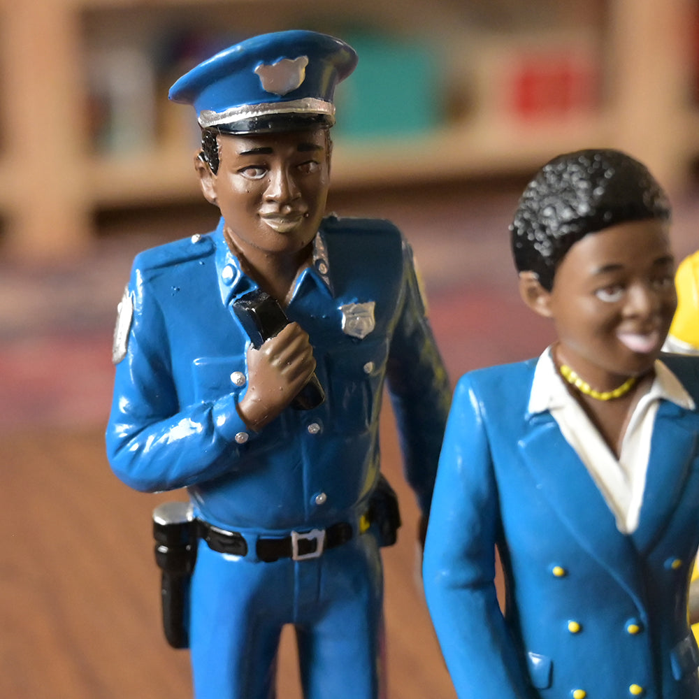 Close-up of Police Officer Pretend Play Figure